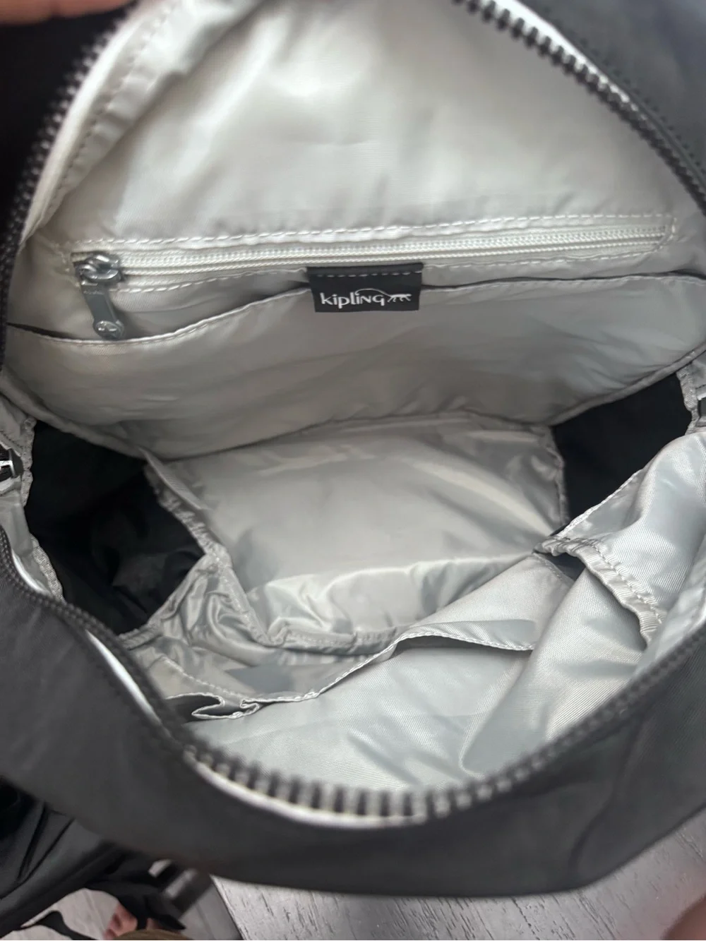 Kipling Black Backpack with Monkey Key Charm